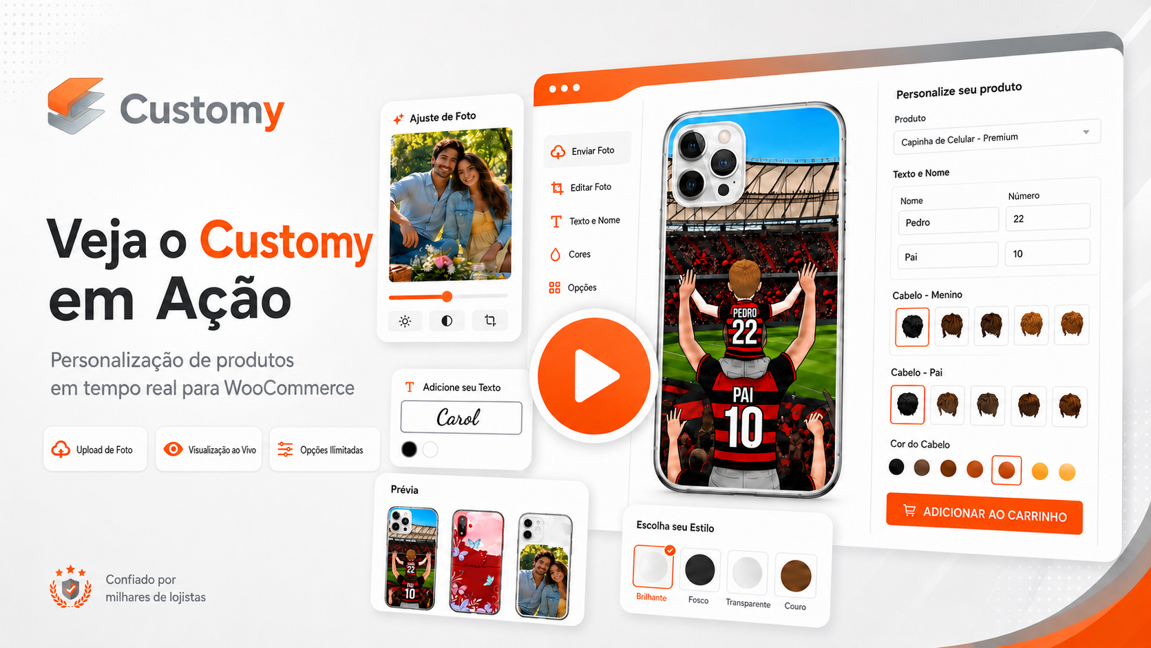 Veja o Customy em ação — clique para reproduzir